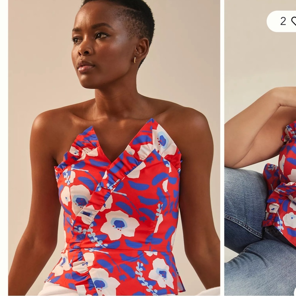Hutch Strapless Ruffle Top from Anthropologie
